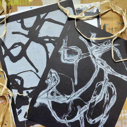 Found Texture for Gel Printing: Raffia