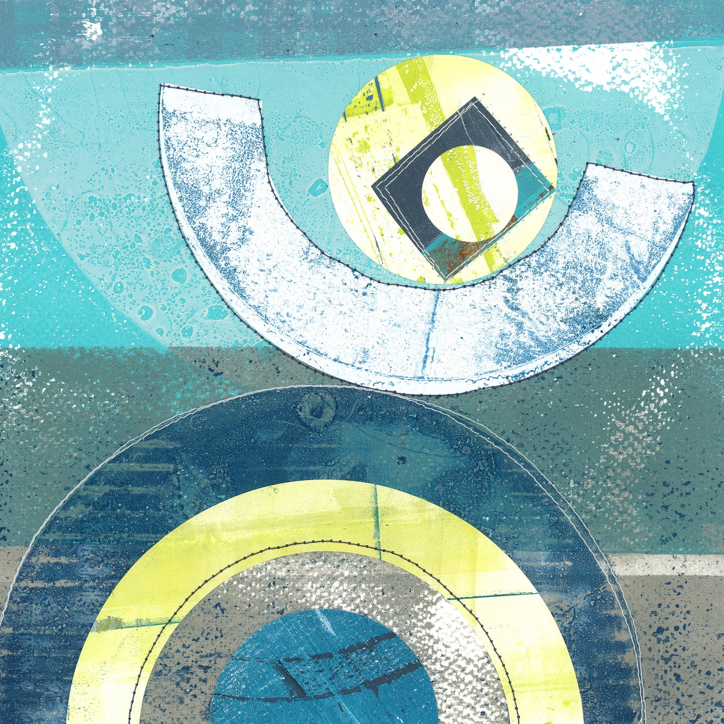 Move to the Left - Mixed Media on Panel