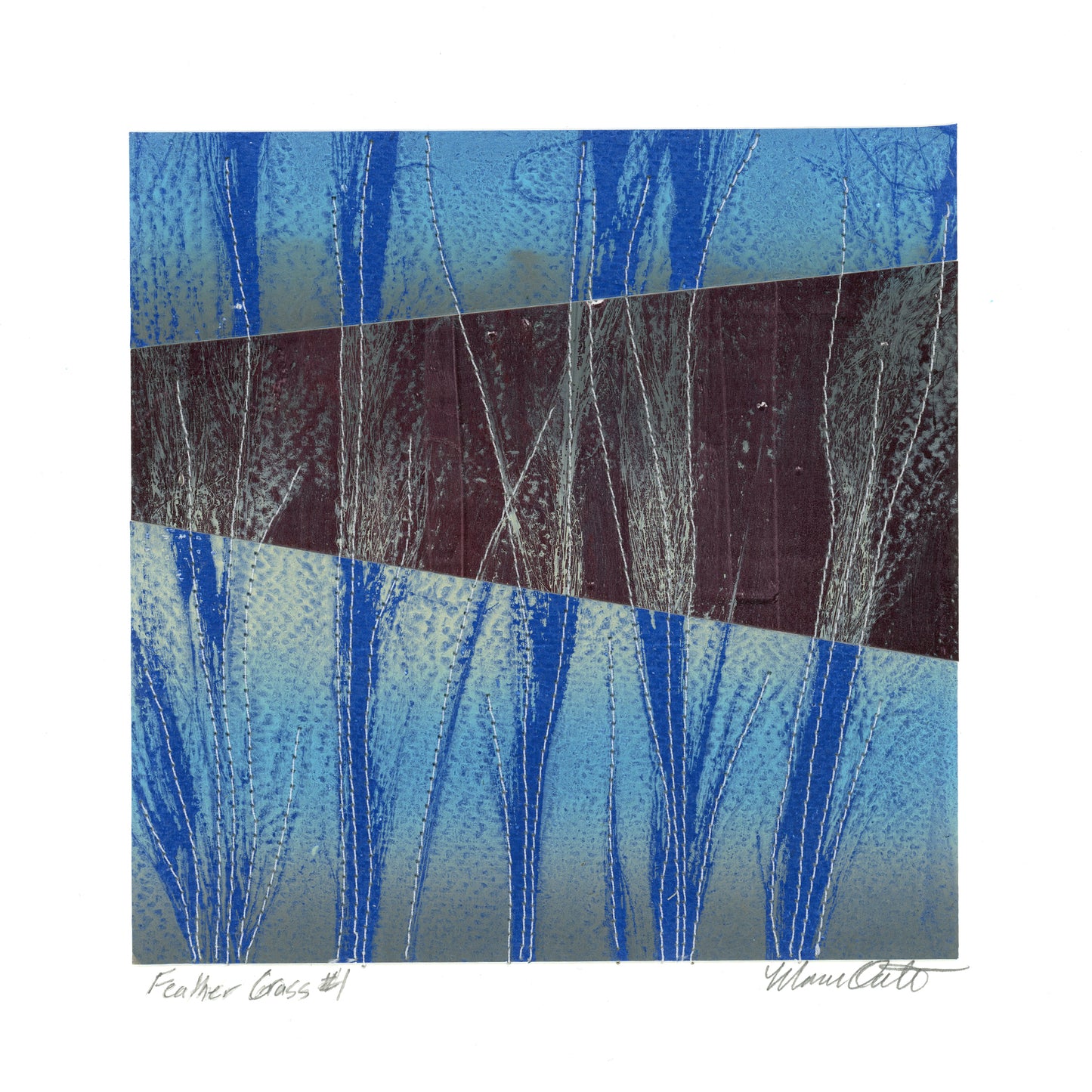 Feather Grasses #2 - Monotype Collage