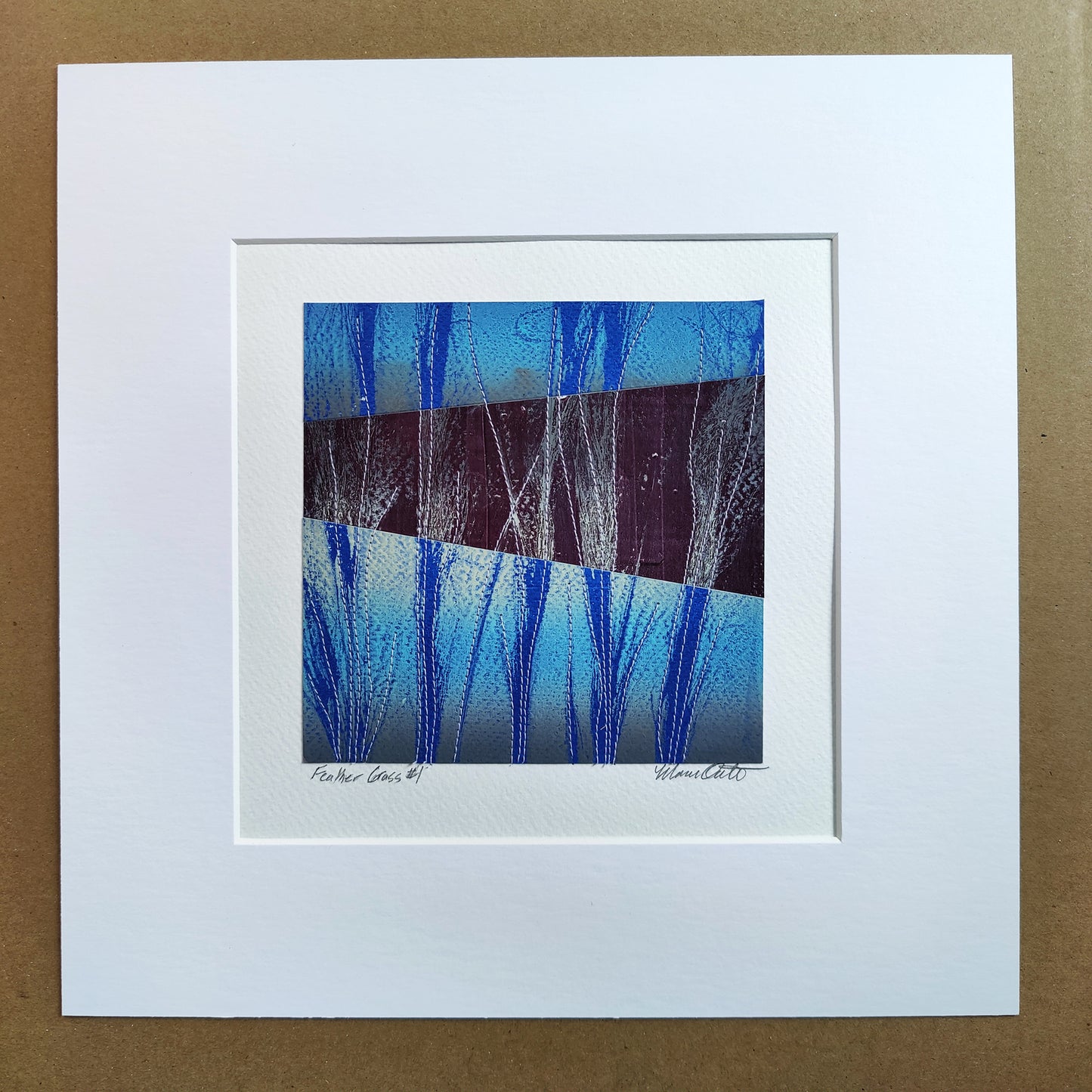 Feather Grasses #2 - Monotype Collage