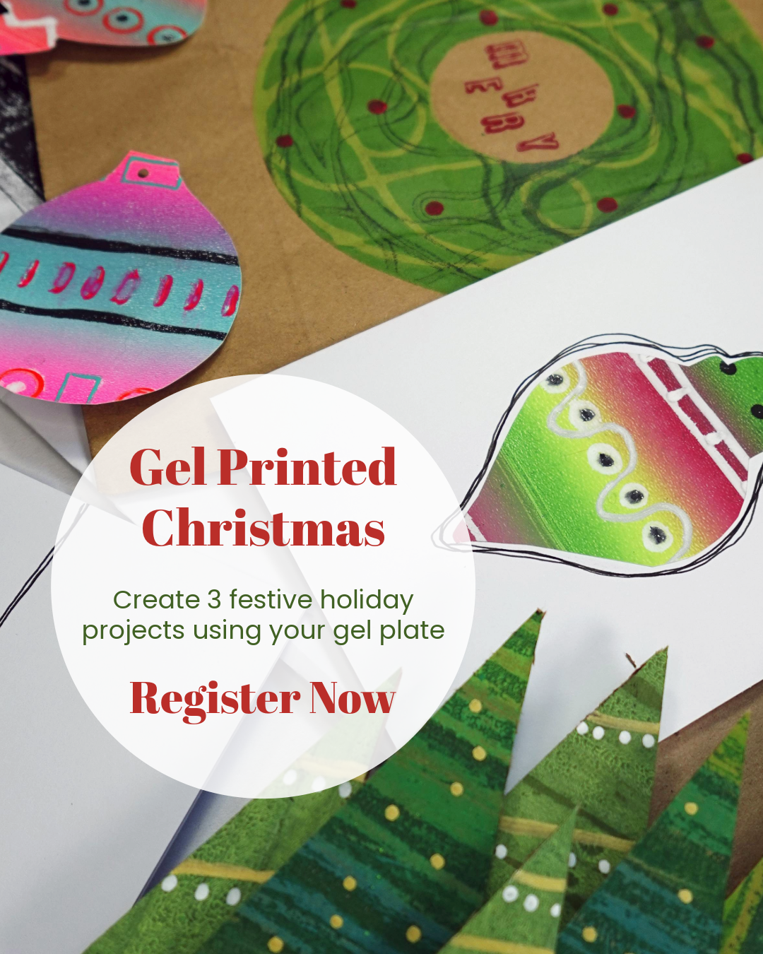 Gel Printed Christmas - Online Workshop