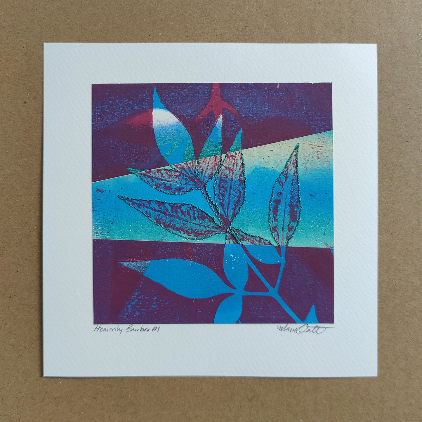 Heavenly Bamboo #1 - Monotype Collage