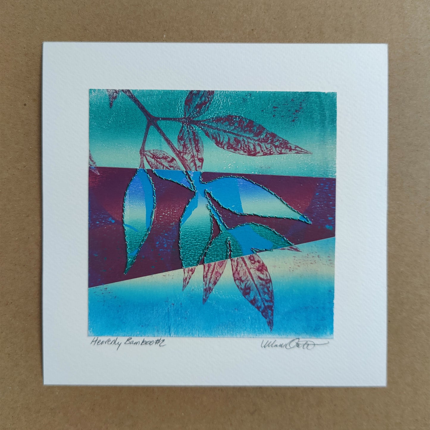 Heavenly Bamboo #2 - Monotype Collage