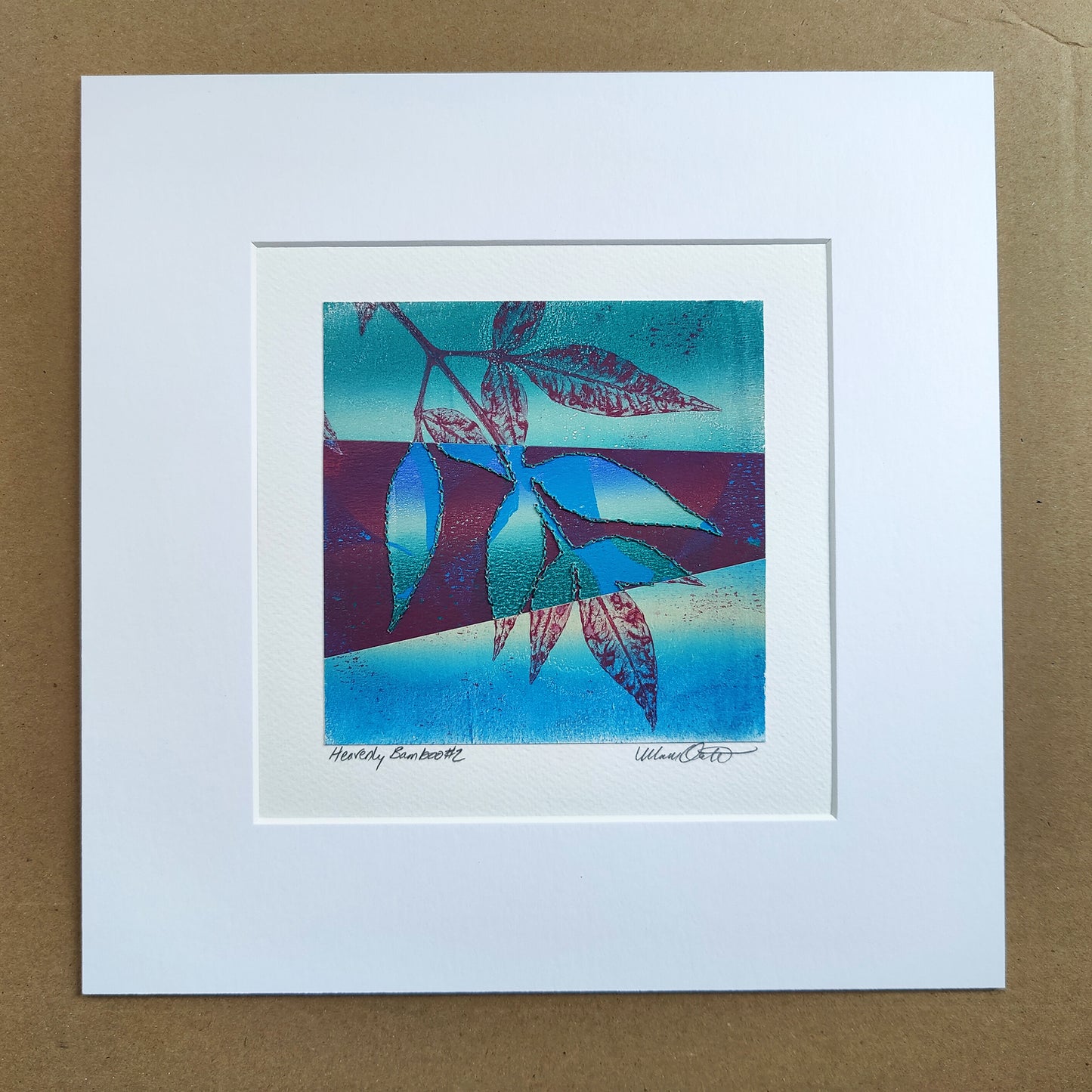 Heavenly Bamboo #2 - Monotype Collage