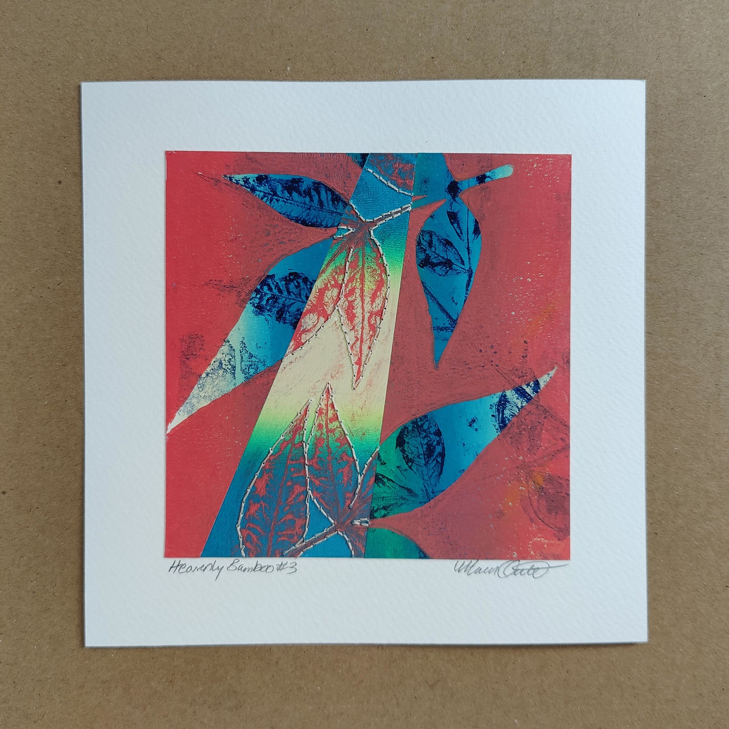 Heavenly Bamboo #3 - Monotype Collage