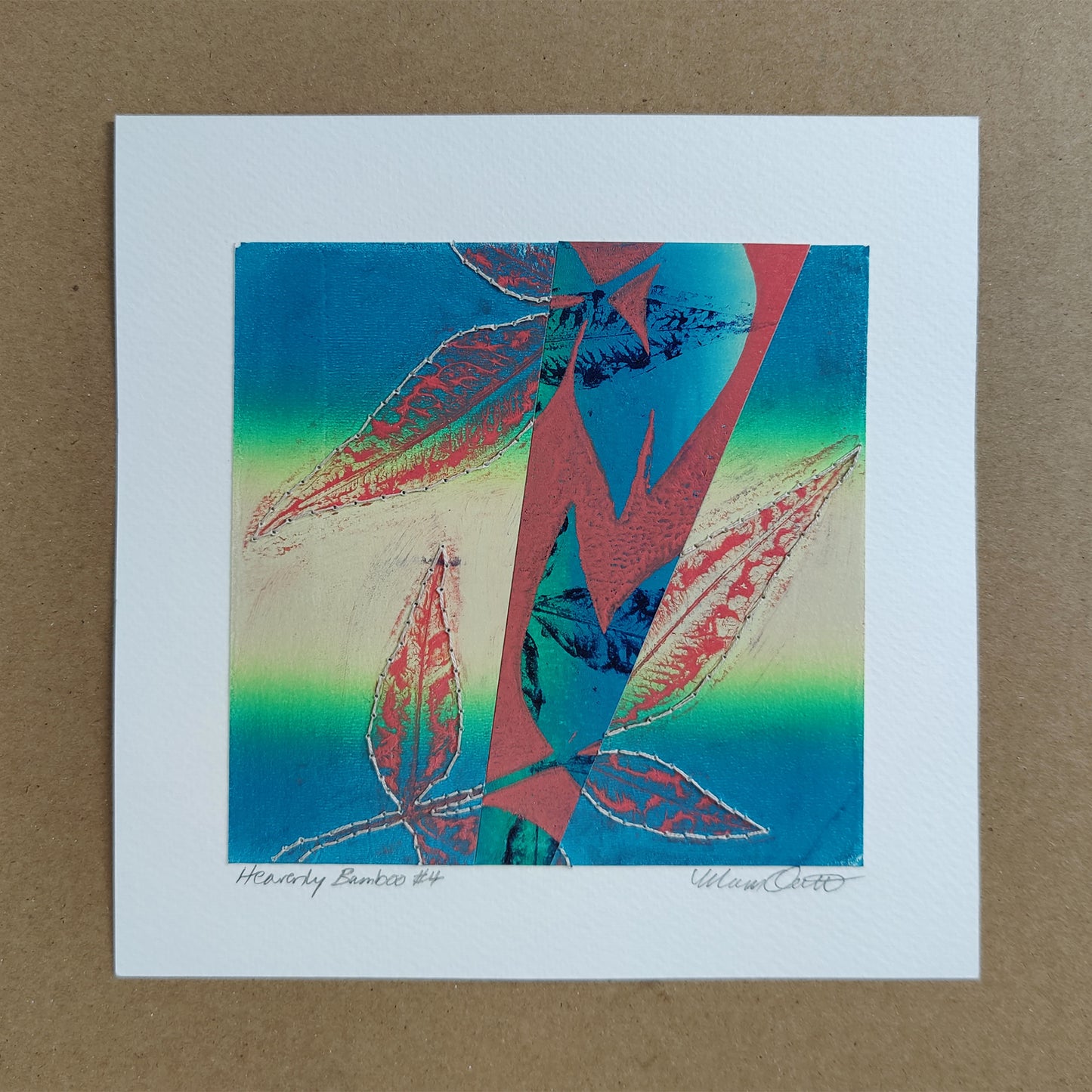 Heavenly Bamboo #4 - Monotype Collage
