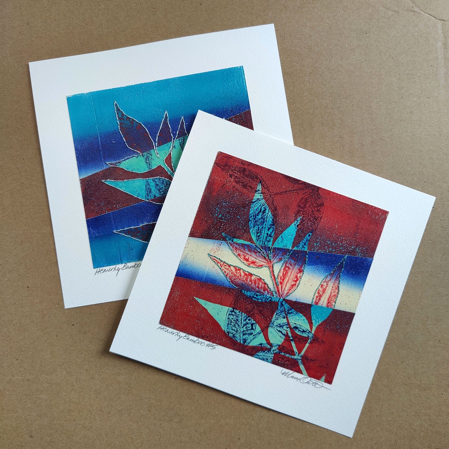 Heavenly Bamboo #6 - Monotype Collage