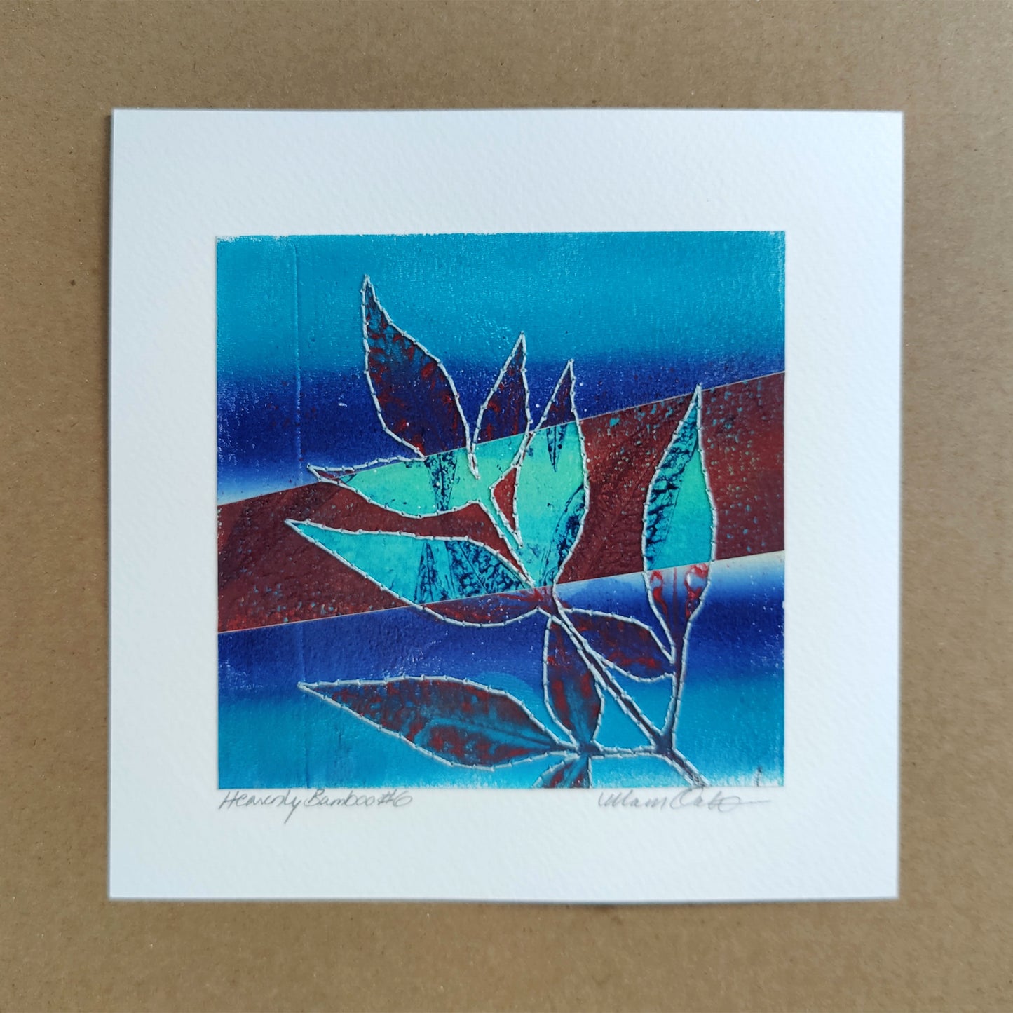 Heavenly Bamboo #6 - Monotype Collage