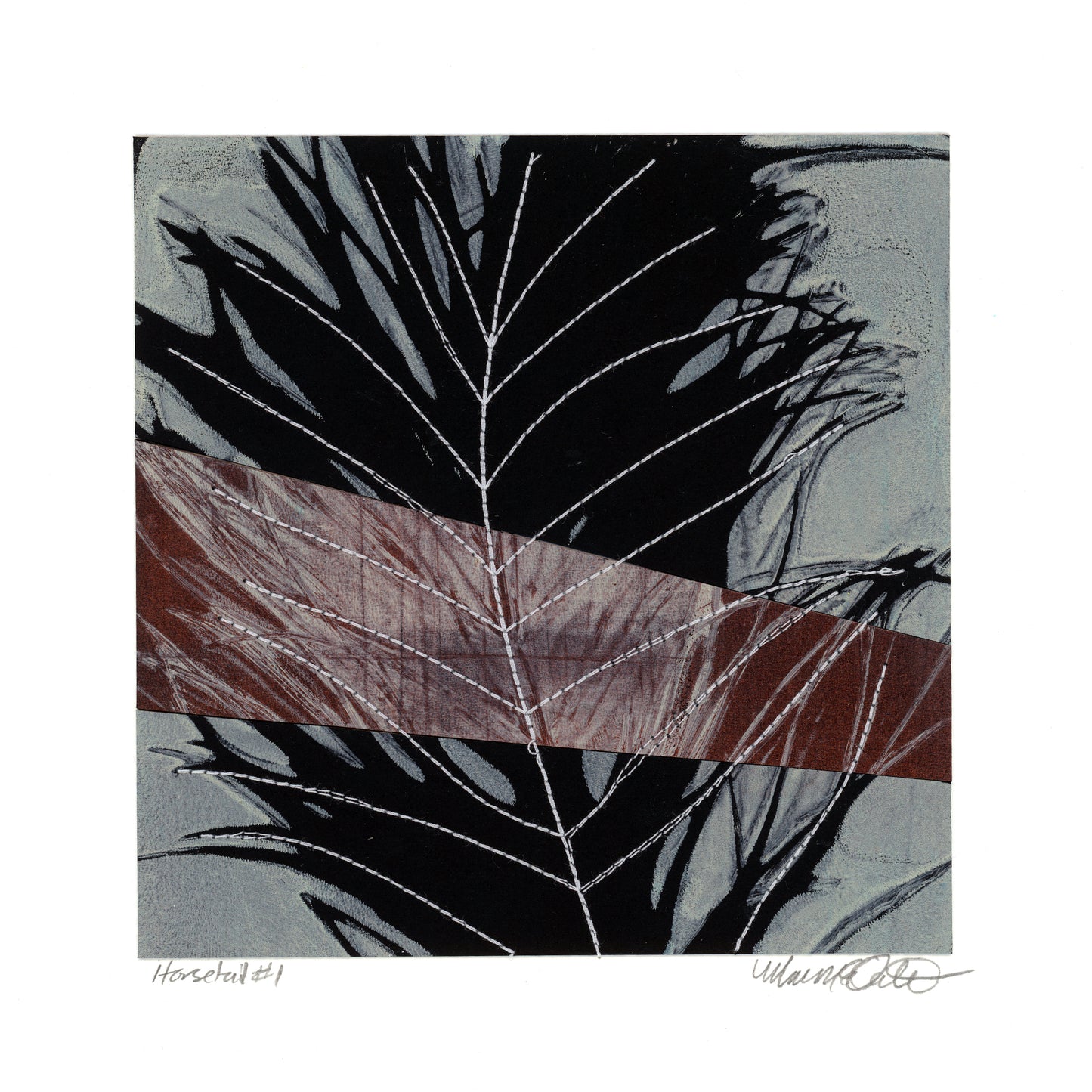 Horsetail #1 - Monotype Collage