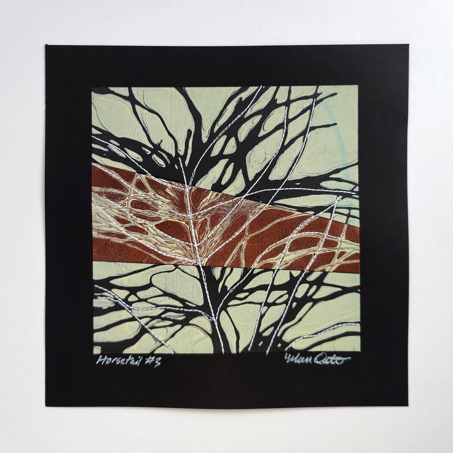 Horsetail #3 - Monotype Collage