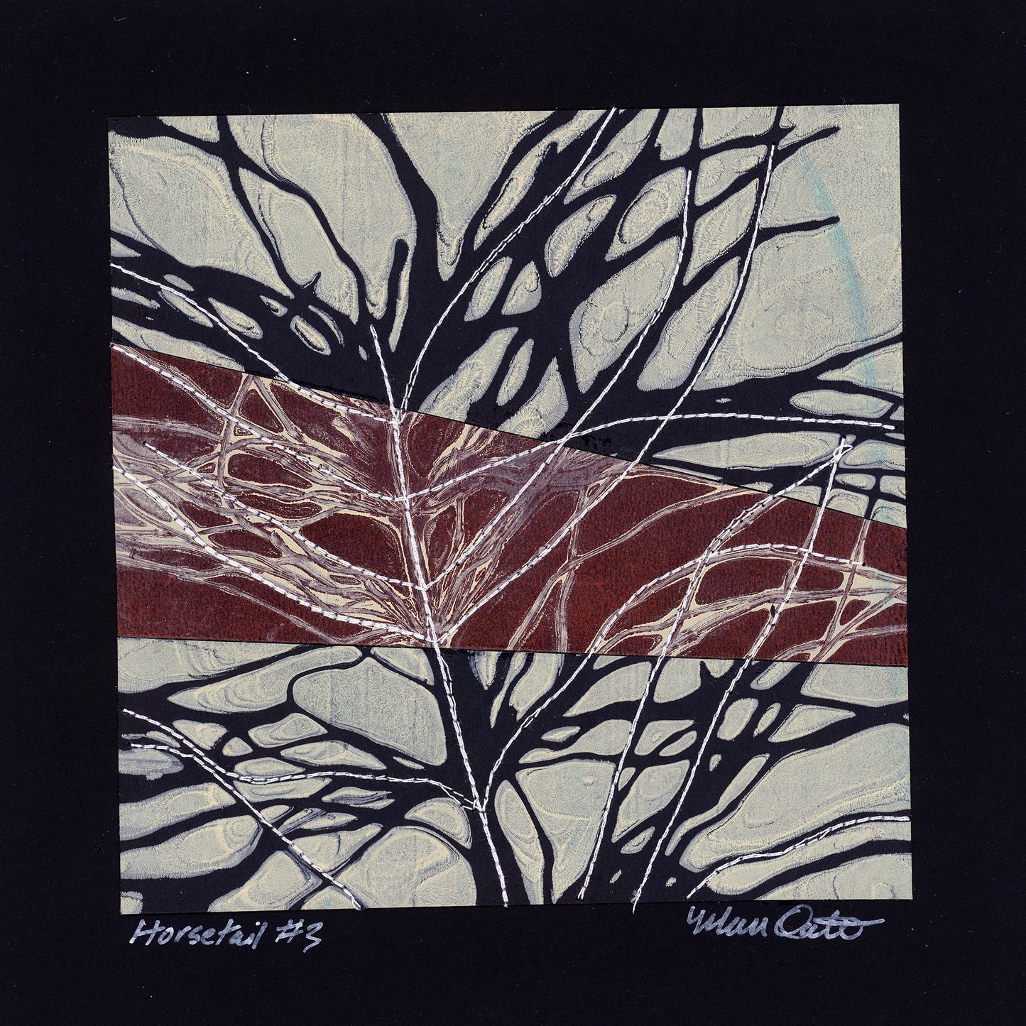 Horsetail #3 - Monotype Collage