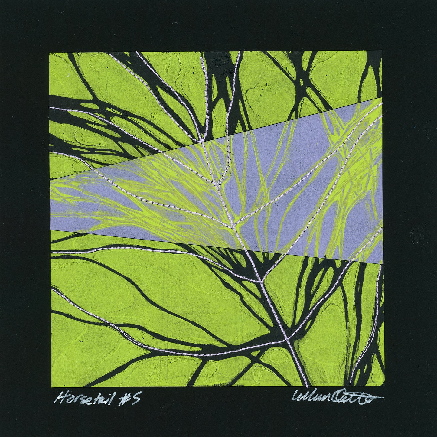 Horsetail #5 - Monotype Collage