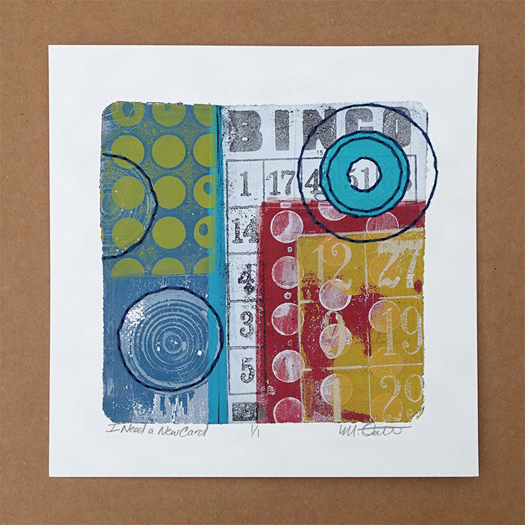 I Need a New Card - Original monotype