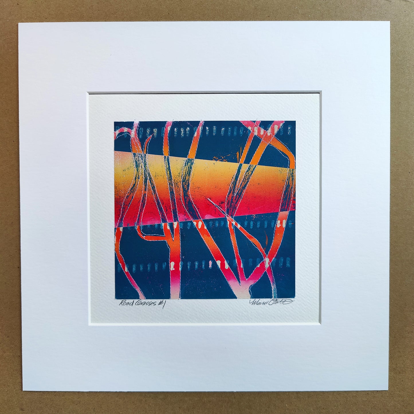 Road Grasses #1 - Monotype Collage