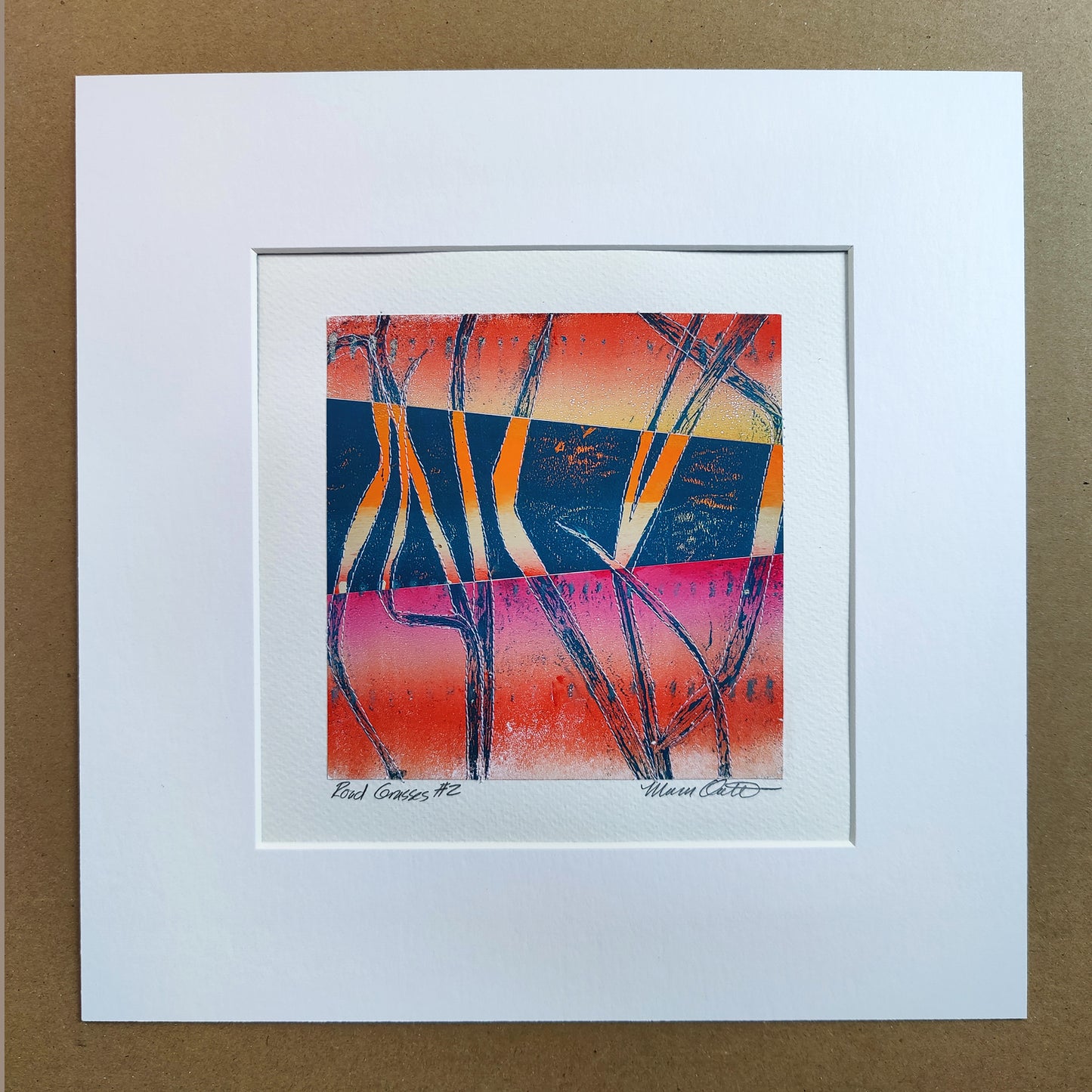 Road Grasses #2 - Monotype Collage