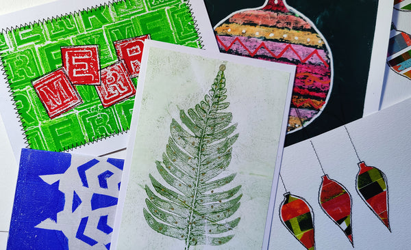 Gel Plate Christmas Card Ideas