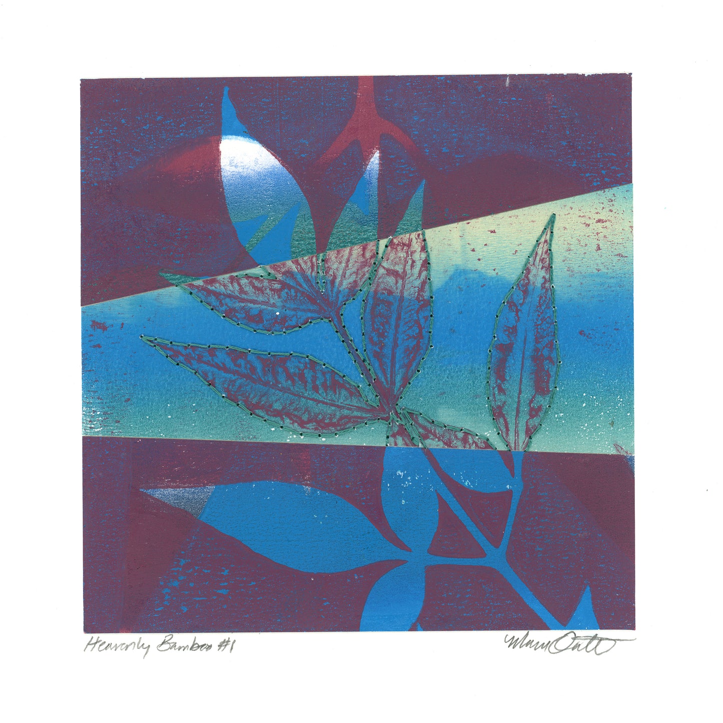 Heavenly Bamboo #1 - Monotype Collage