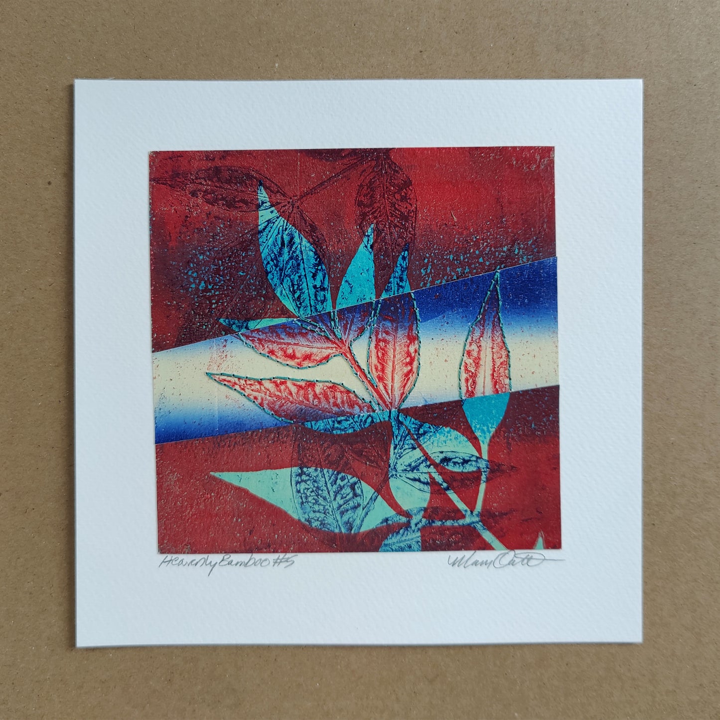 Heavenly Bamboo #5 - Monotype Collage