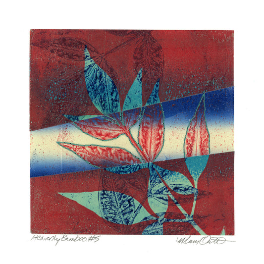 Heavenly Bamboo #5 - Monotype Collage