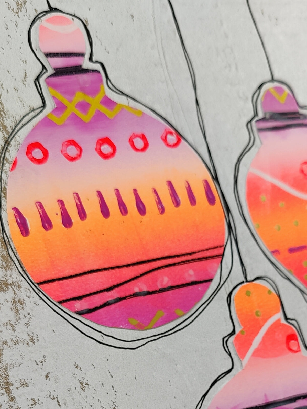 Digital Tutorial - Gel Printed Gradient Ornaments