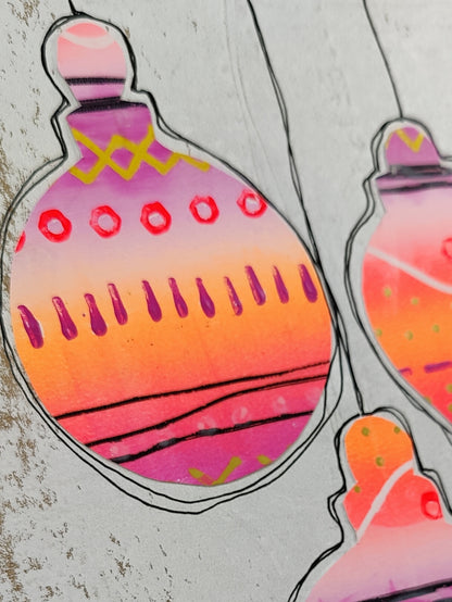 Digital Tutorial - Gel Printed Gradient Ornaments
