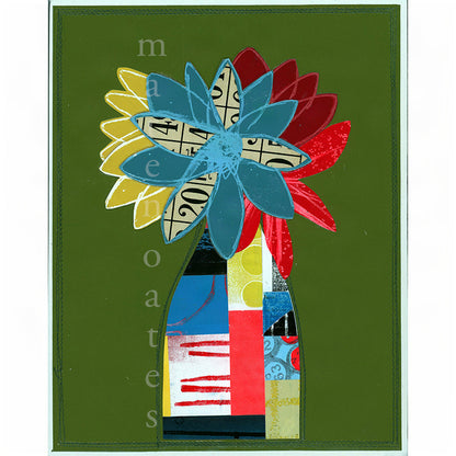 Lucky Day Bouquet | Original Floral Collage on Wood Panel, 8" x 10"
