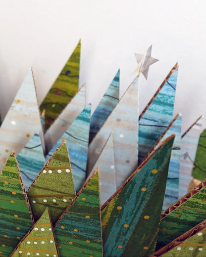 Digital Tutorial - Gel Printed Cardboard Christmas Trees