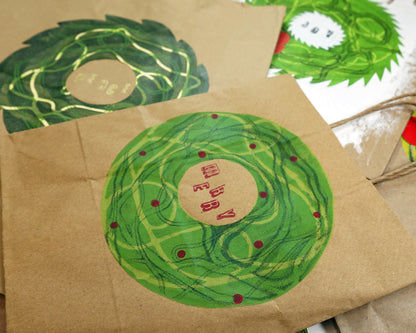 Digital Tutorial | Gel Printed Holiday Wreaths